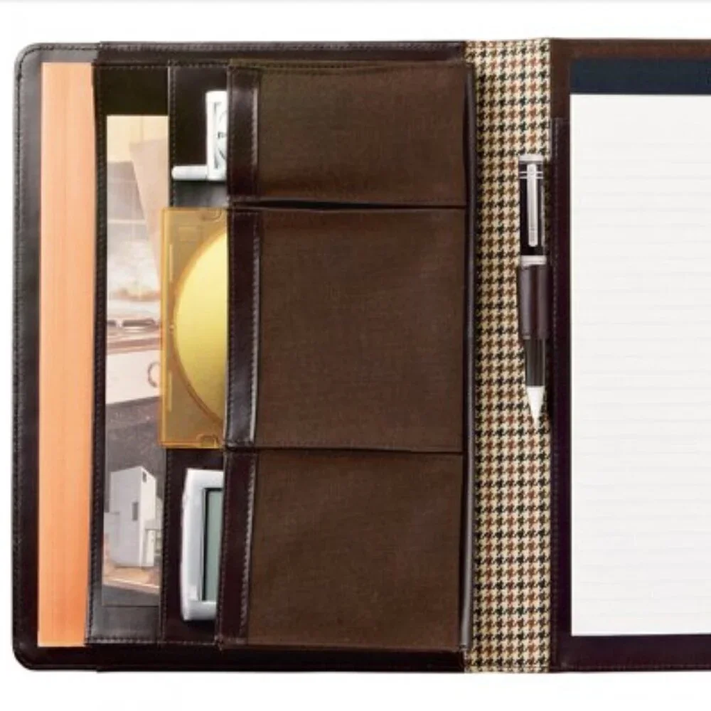 Cutter & Buck American Classic Leather Tri Fold Executive Portfolio Padfolio